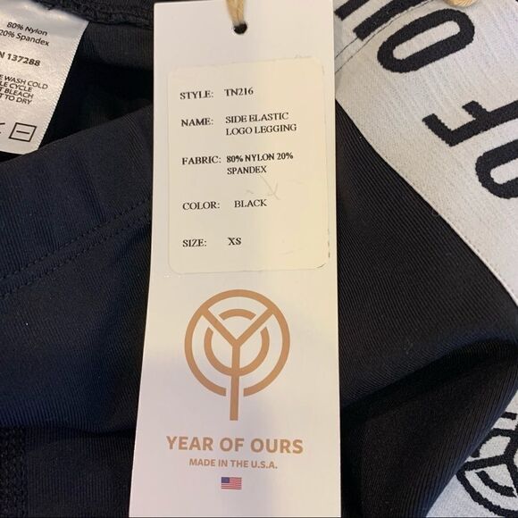 Year Of Ours Side Elastic Logo Leggings Black - Picture 8 of 10